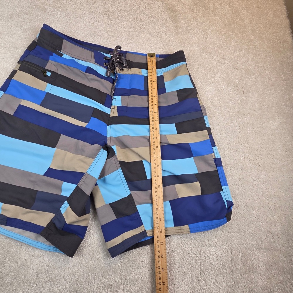 Patagonia Wavefarer Board Shorts Men's 34 Blue Gray Geometric Swim Trunks 86556 - Picture 10 of 10